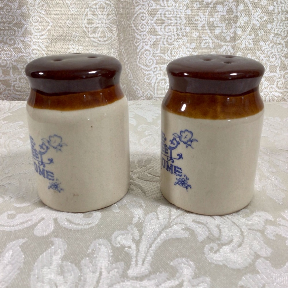 Vintage Crock “Home Sweet Home” Salt and Pepper Shakers - Picture 4 of 7